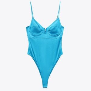 Zara Vibrant Blue Bodysuit NWT